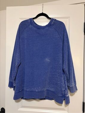 FP Movement by Free People Washed Blue Pullover Crewneck